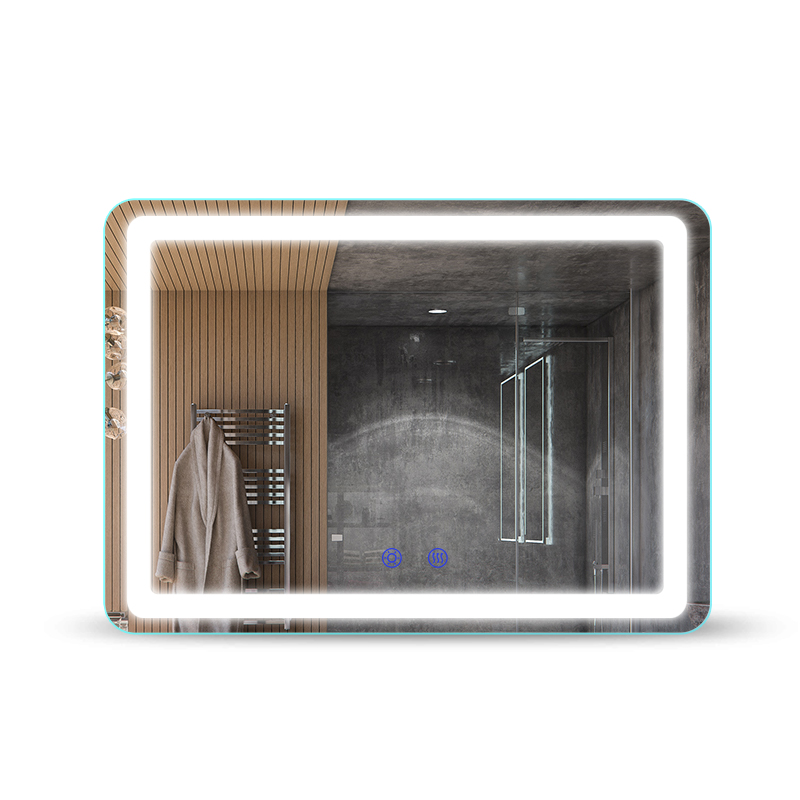 Μεγάλες καθρέφτες καθρέπτη με καθρέφτες με μαύρο πλαίσιο γύρω από το φωτισμό καθρέφτη για μακιγιάζ