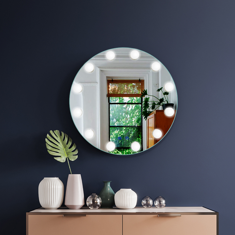 Round Shape Desktop Style φωτισμένο χαρακτηριστικό του Hollywood mirror